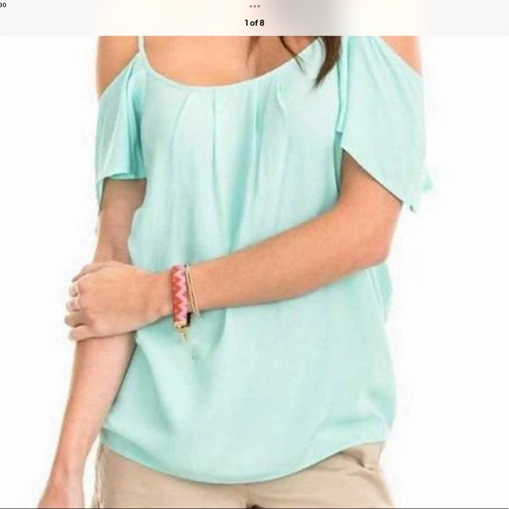 ✴️ NWT Southern Tide Cold Shoulder Blakey Top in Aqua, SzM…